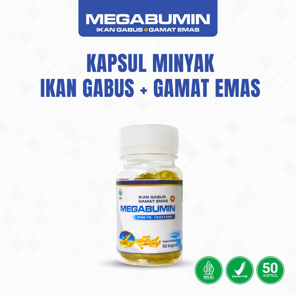 Megabumin - Kapsul Minyak Ikan Gabus / kapsul kutuk / ekstra ikan gabus / pasca operasi