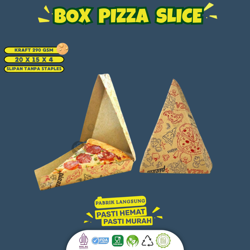 Box Pizza Slice Dus Pizza Dus Pizza Segitiga (PS1K2Z1-20X15X4 Cm)