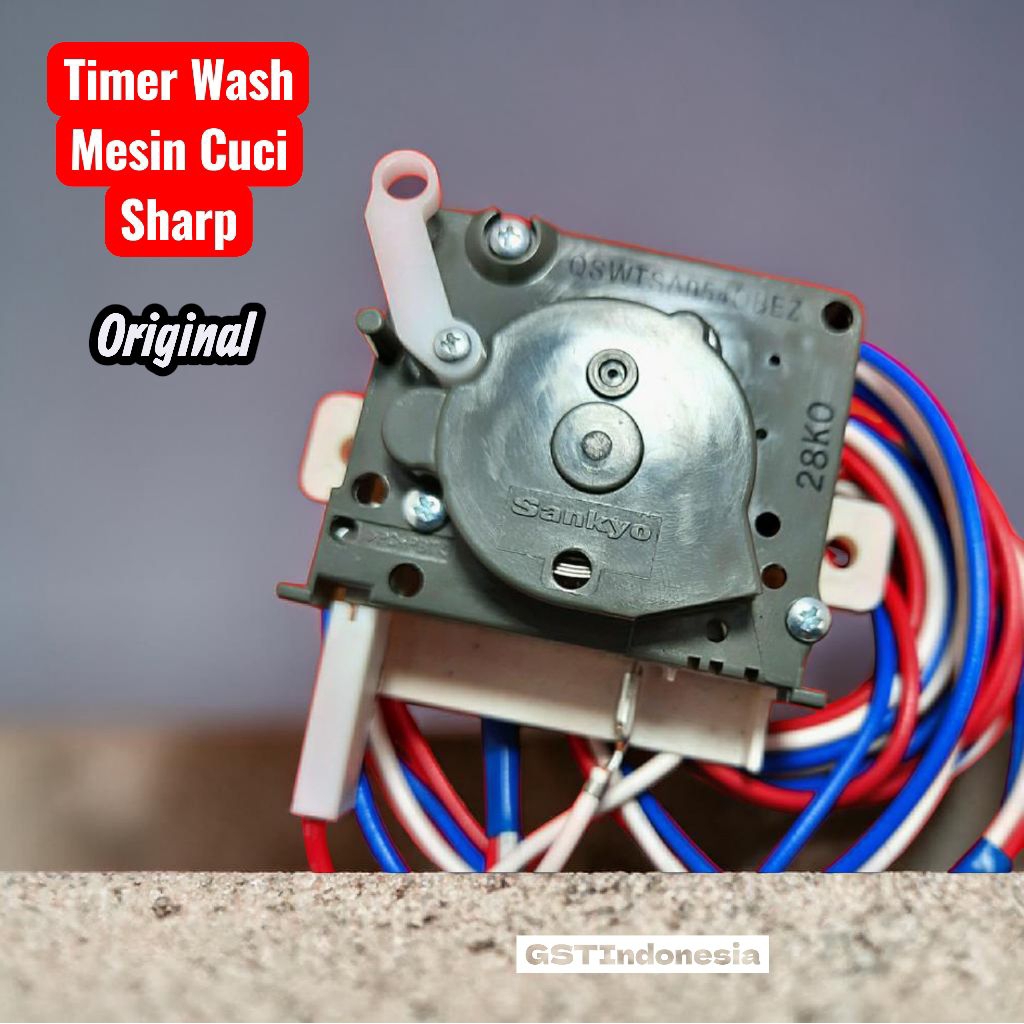 Timer Wash Mesin Cuci Sharp ORIGINAL SANKYO - Timer Pencuci Sharp 7 Kabel / 6 Kabel Kotak
