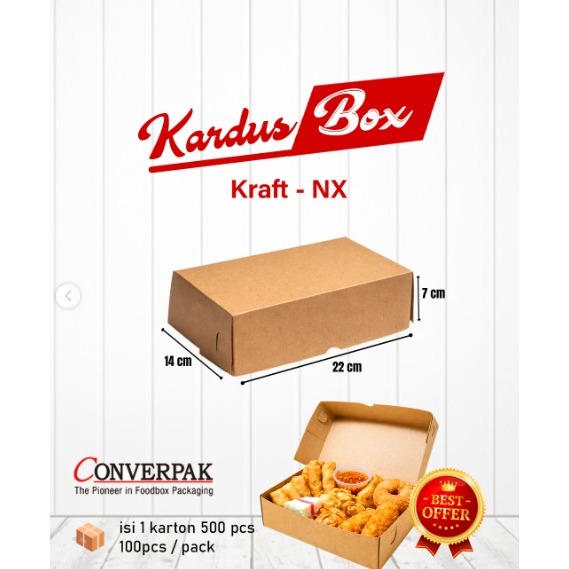 Kardus NX 330 R3 R6 R7 R8 Kraft Converpack Kardus Coklat Wadah Jajan Kardus Nasi DUS KUE / DUS HAJAT