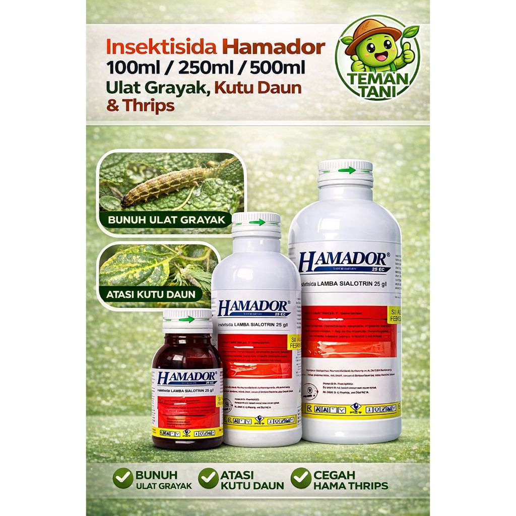 INSEKTISIDA - HAMADOR 25EC - 100ml-250ml-500ml Ampuh Ulat Grayak, Kutu Daun & Thrips