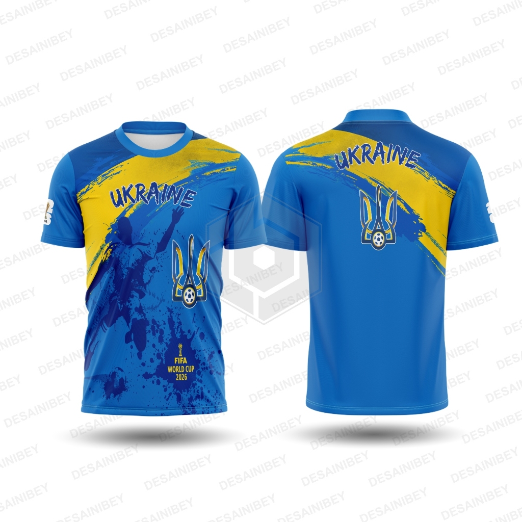 Baju Kaos Piala Dunia 2026 Ukraina / Jersey Ukraina Printing Art01