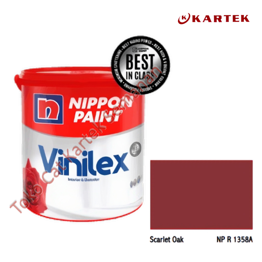Nippon Paint Vinilex SCARLET OAK NP R 1358A Cat Tembok Interior & Eksterior Merah Tua Red Maroon Hal