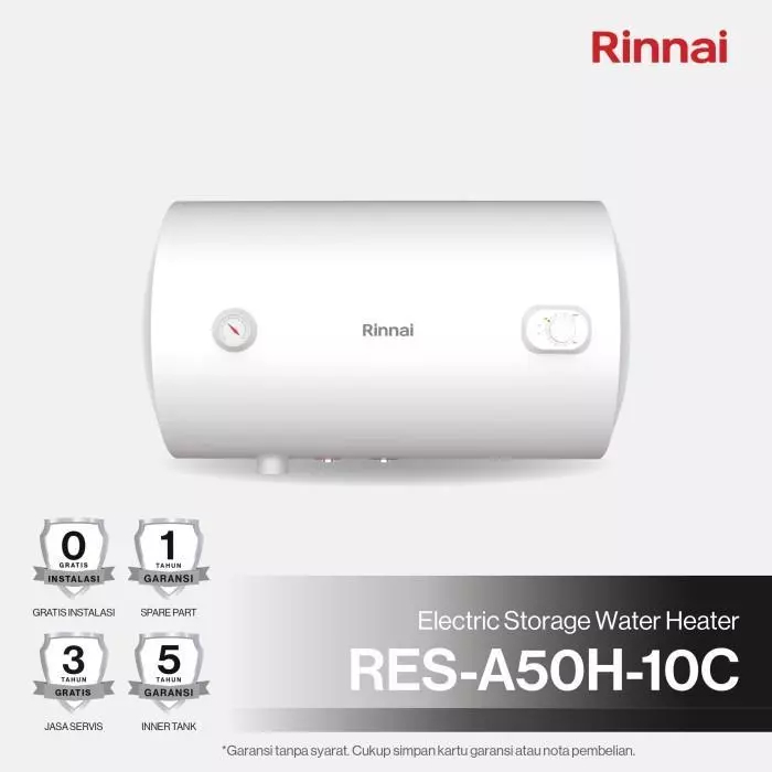 RINNAI Water Heater Listrik 50 Liter RES-A50-10C BATAM