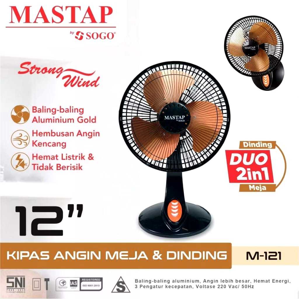 Kipas Angin Duduk MASTAP M-121 Kipas Angin 12 Inch MASTAP Kipas Baling Besi MASTAP BATAM