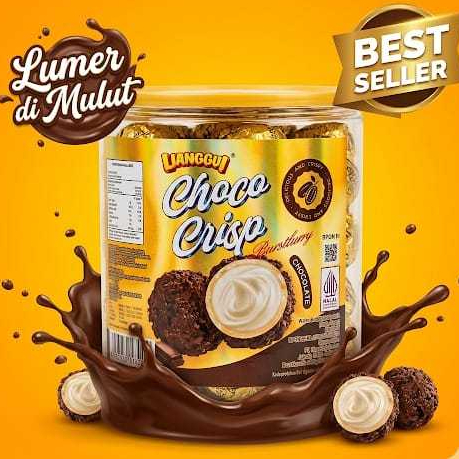 Lianggui choco crisp coklat lumer bola emas crunchy toples isi 50 pcs
