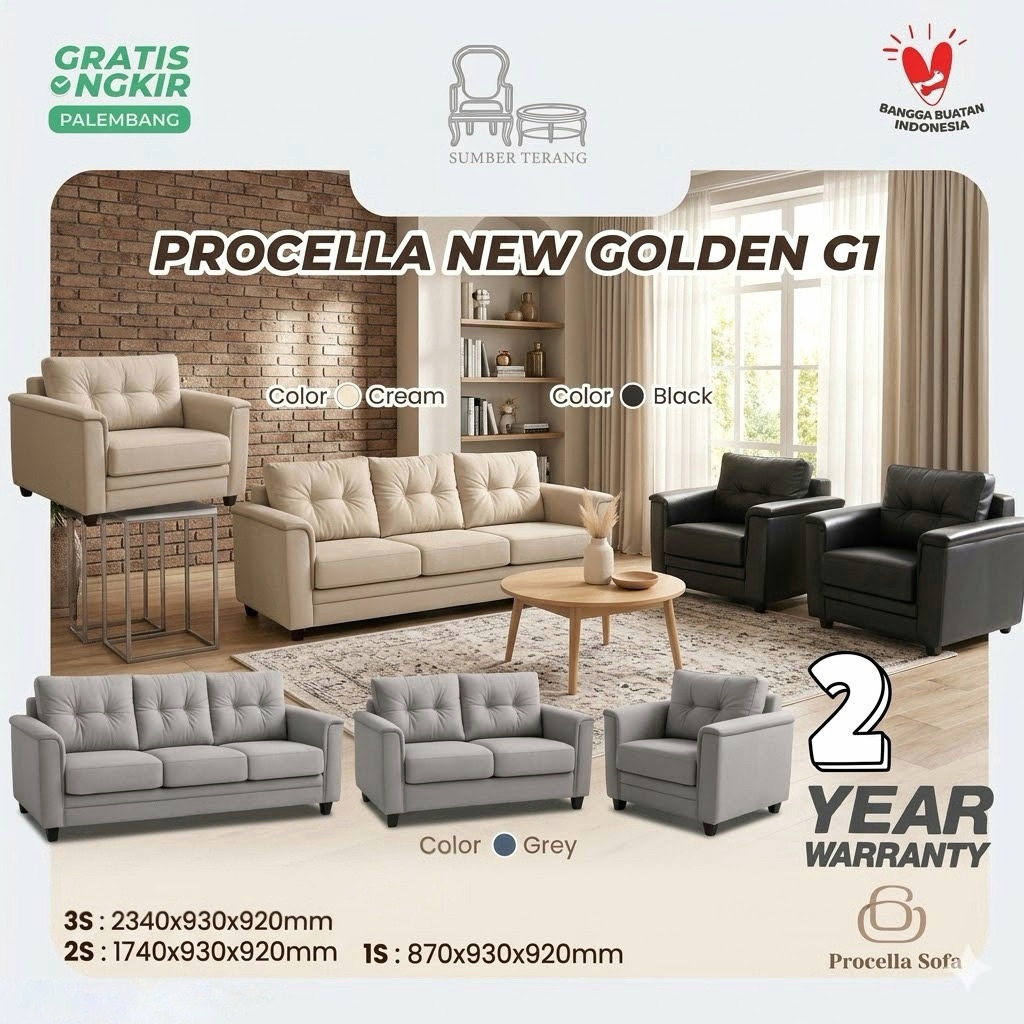 Sofa Minimalis Procella New Golden Kursi Tamu Procella Sofa Olympic Procella New Golden G1