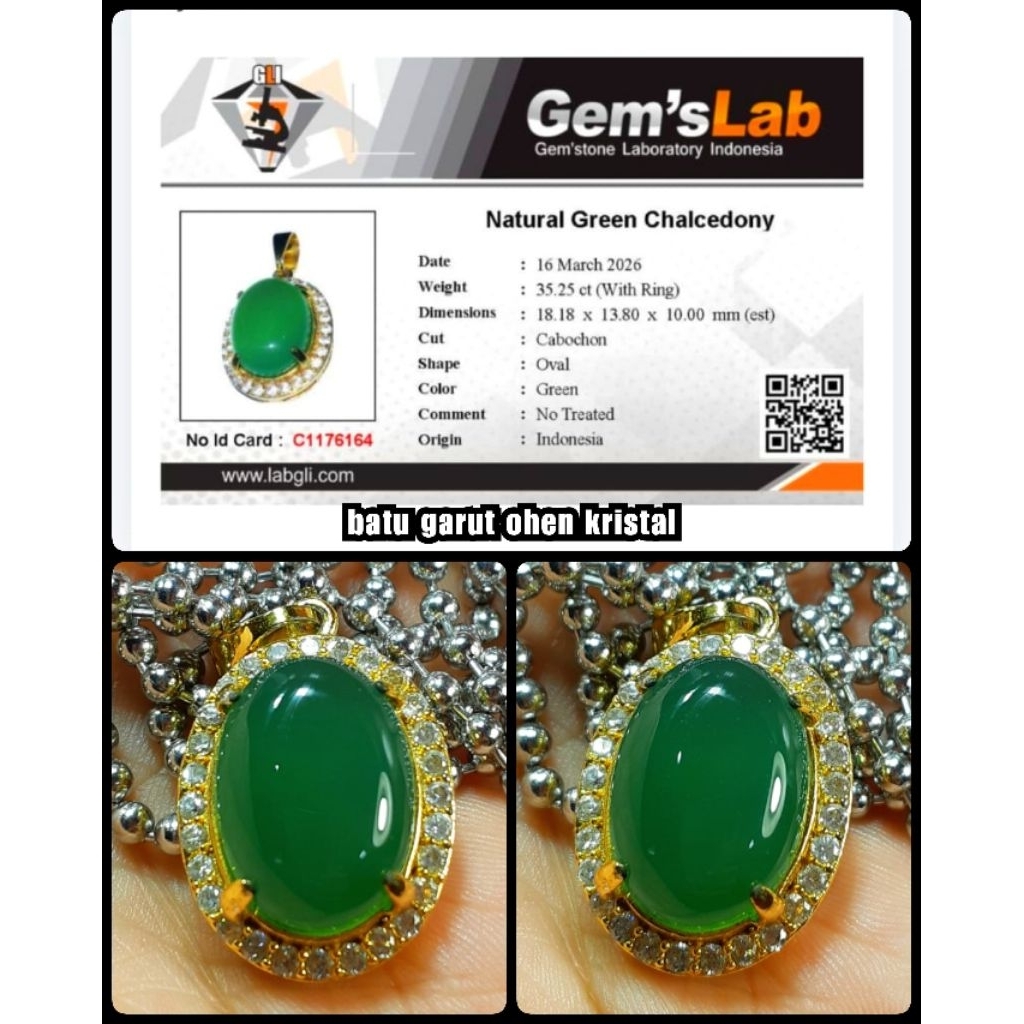 liontin batu ijo garut ohen kristal NTE ( super giwang ya )
