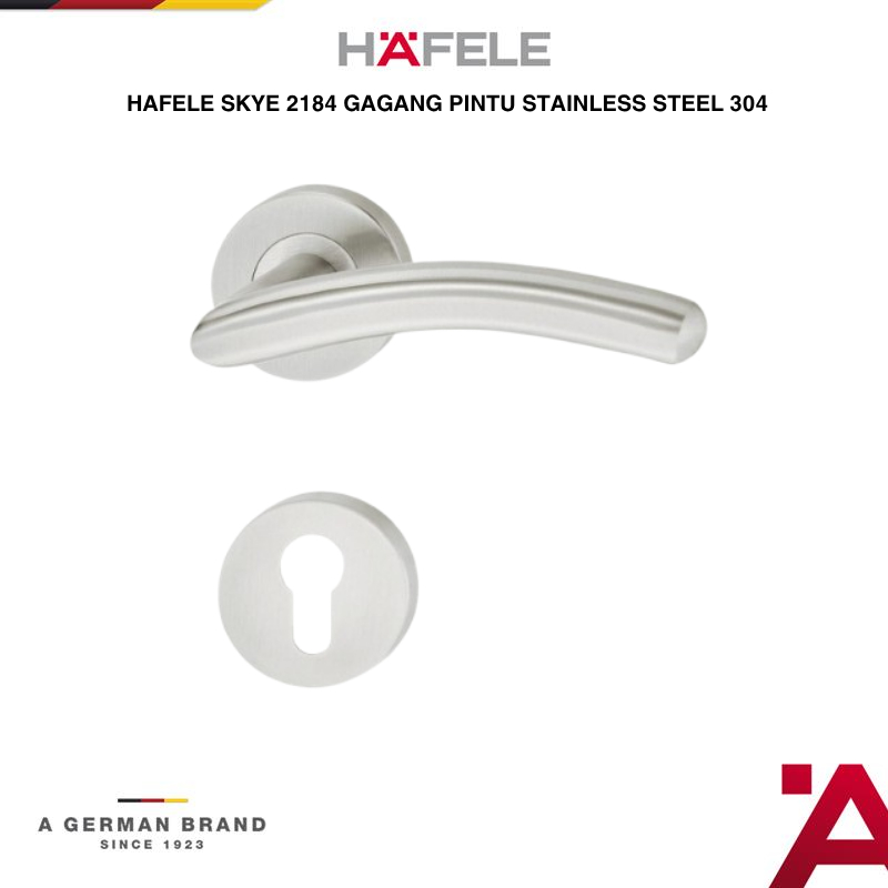 Hafele Skye 2184 Gagang Kunci Pintu/Pintu Rumah Satin Stainless Steel 304 - Pegangan Pintu Set Model