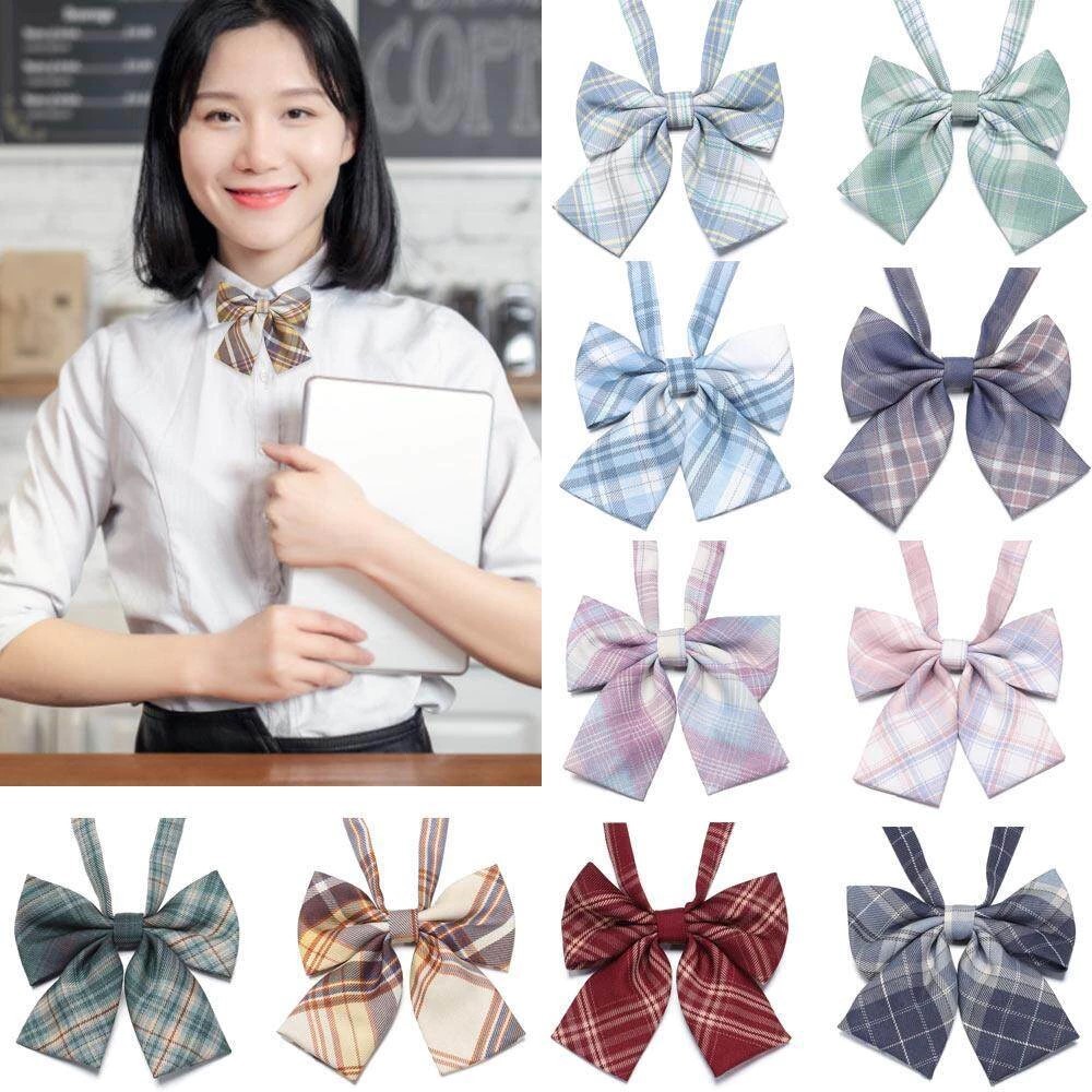 VENUSJKT - Dasi Kupu Kupu Wanita Motif Kotak JK Seifuku Korean Style Bowtie Seragam Sekolah Cosplay 