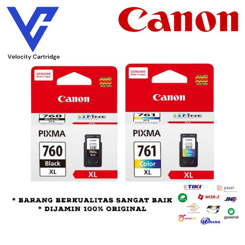 Canon Tinta Original 760XL & 761XL untuk Printer PIXMA Kualitas Terbaik 100% Asli
