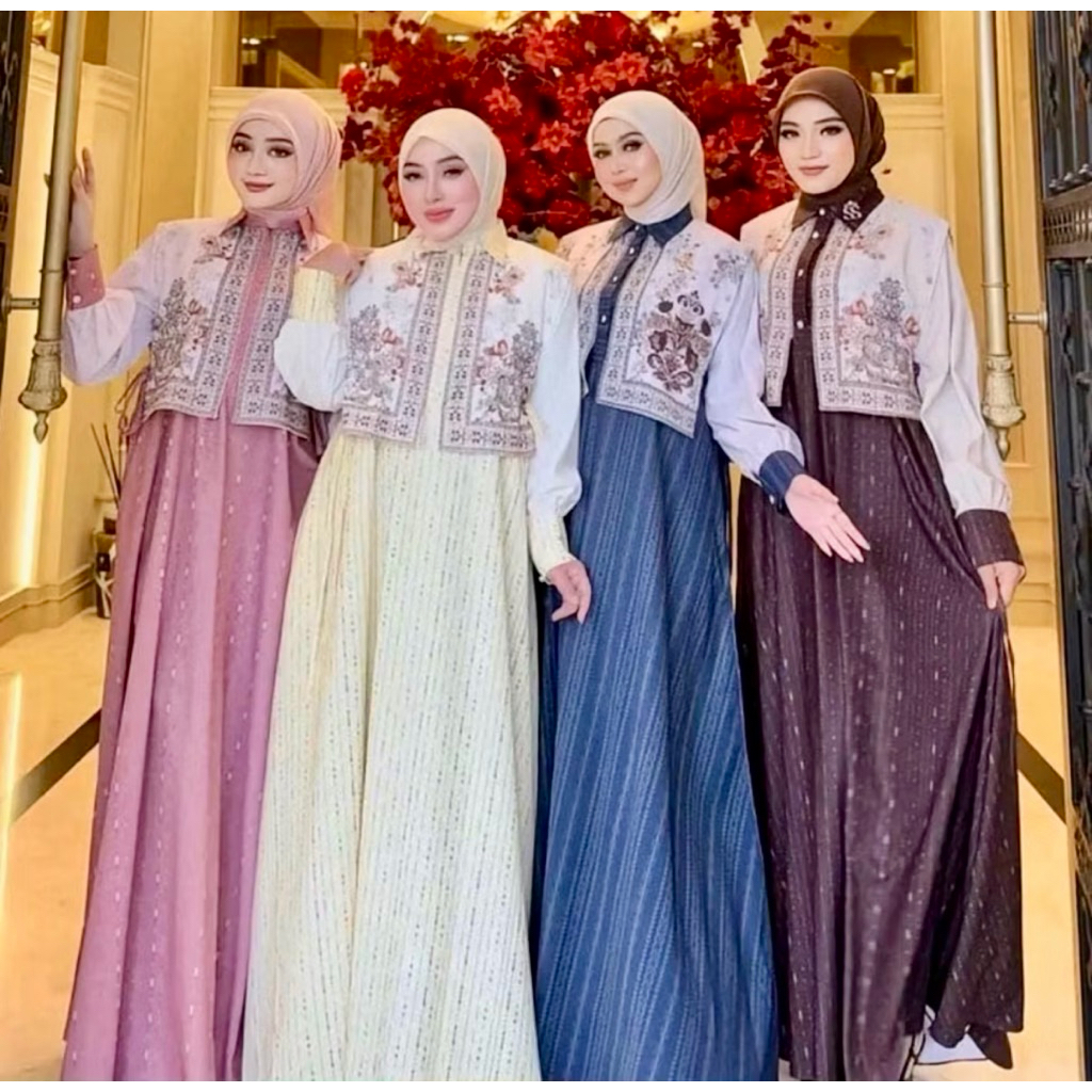 TERMURAH SHELLASAUKIA ORi GAMIS HANBOOK Ld Jumbo  GAMIS HANBOOK KUNING BUTTER YELLOW OUTER JUMBO LD 