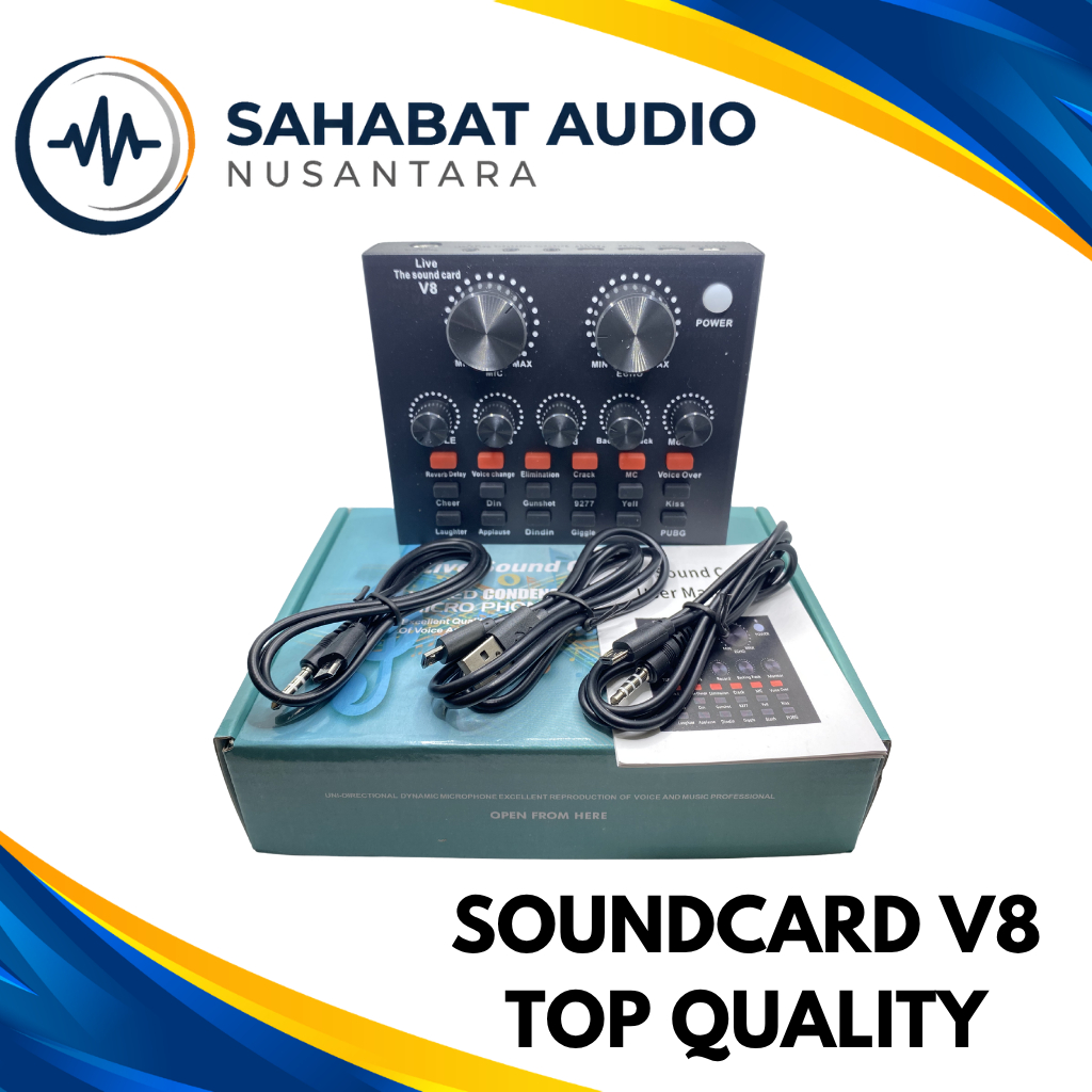 Mixer Audio Soundcard V8 Bluetooth dengan 18 Efek Suara LIVE SOUNDCARD V8 TERBAIK DAN TERMURAH KUALI