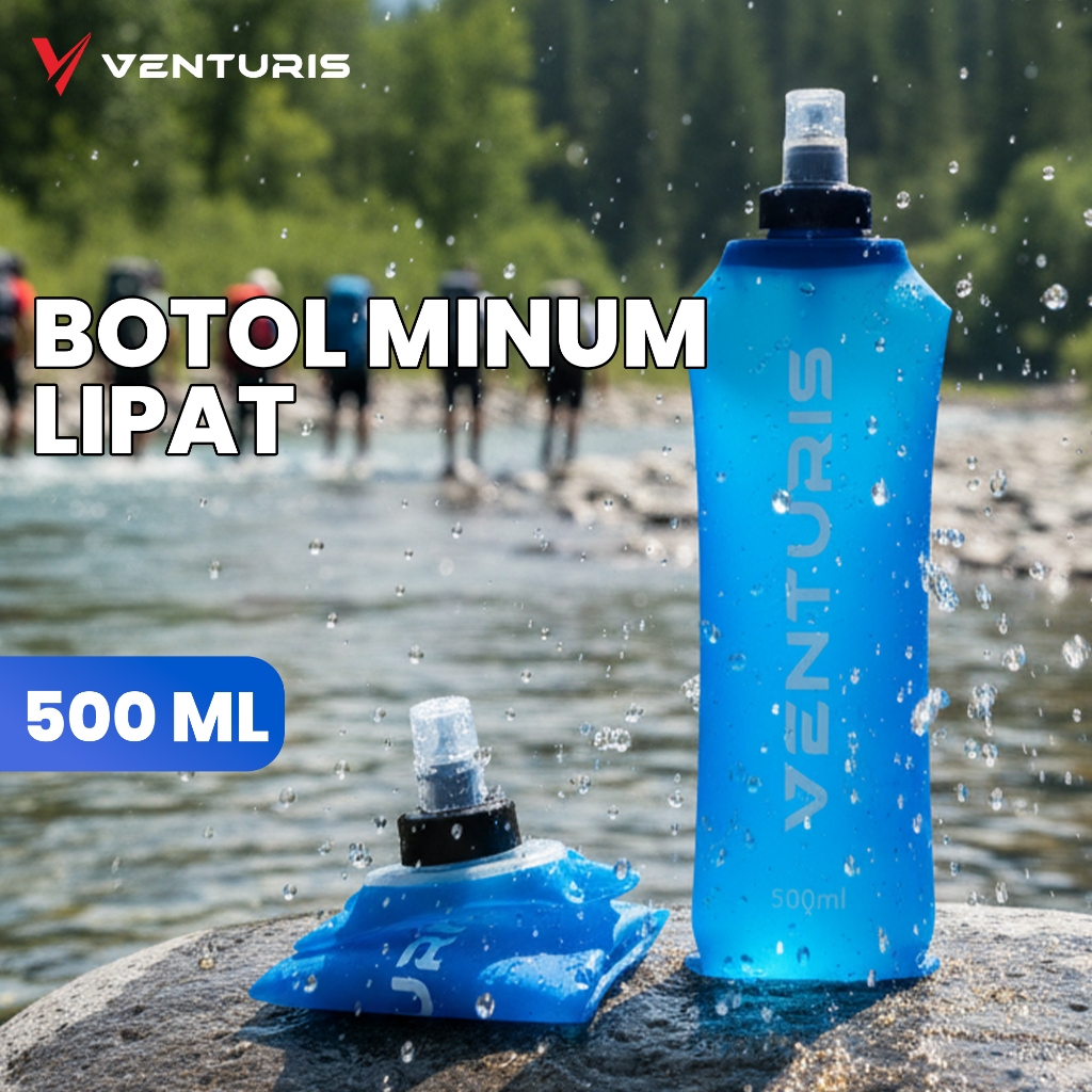 Botol Lipat Venturis 500 Ml Soft Flask Botol Minum Lipat Portabel