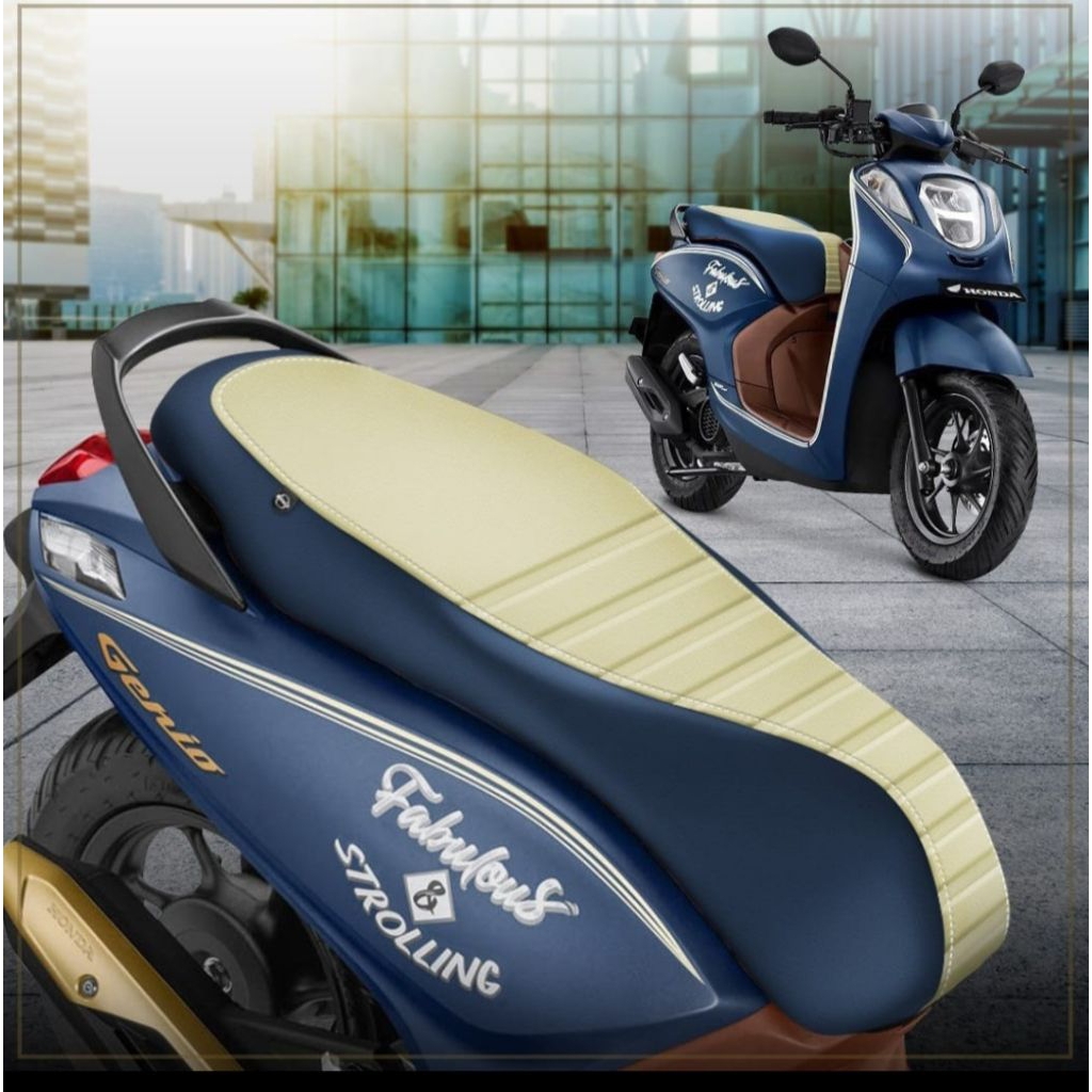 Cover Kulit Jok Motor Genio Scoopy Modif Caferacer