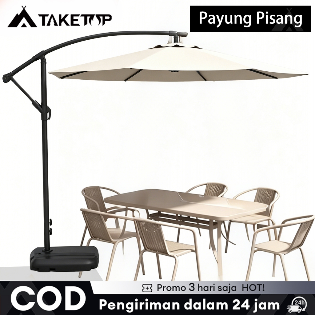 3M Payung Taman Tenda lipat Payung Ruangan Cafe Payung Teduh Matahari Umbrella Pelindung Bulat denga