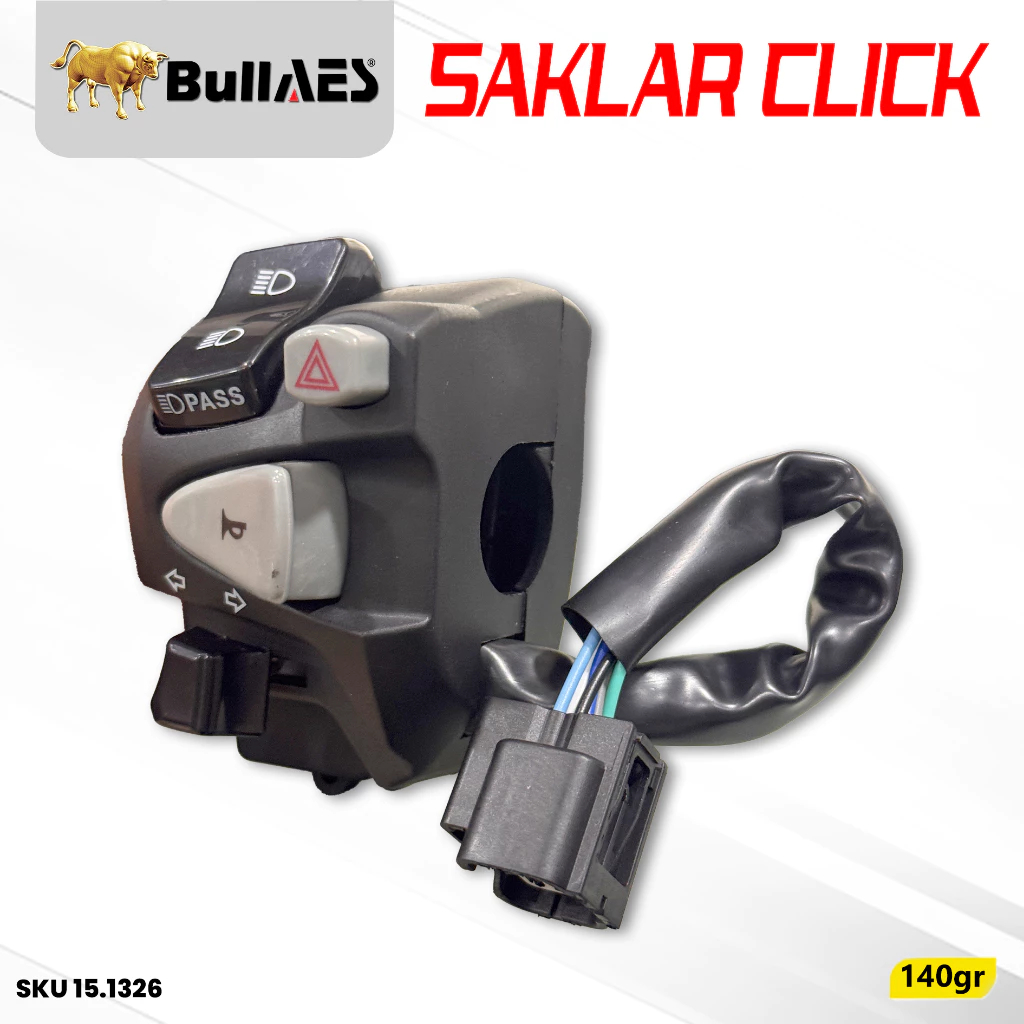 Saklar Motor Stang Kiri Click Dim Beam Universal Hazard