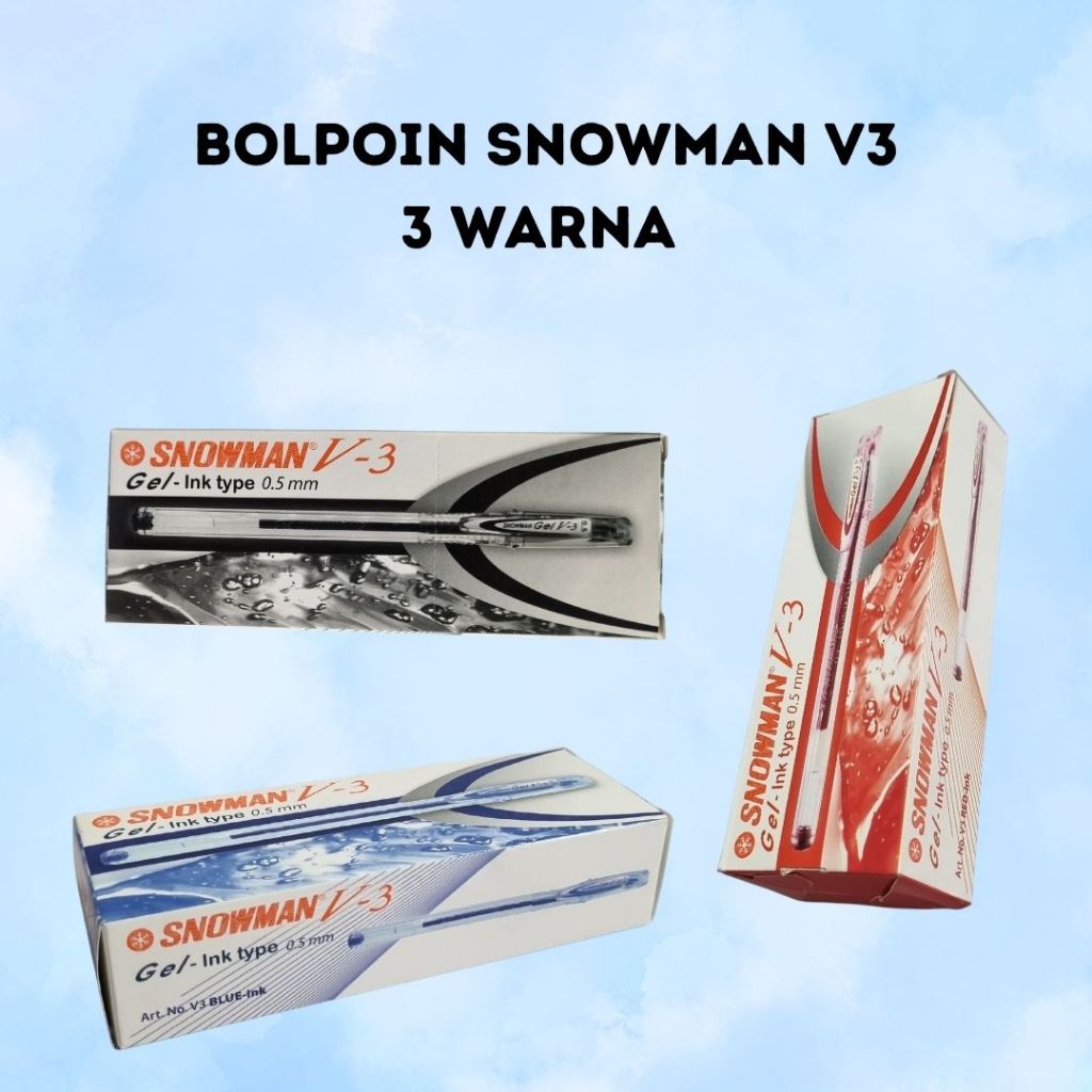 BOLPOIN SNOWMAN 0.5MM | BOLPOIN SNOWMAN V3 MERAH | BOLPOIN SNOWMAN V3 HITAM | BOLPOIN SNOWMAN V3 BIR