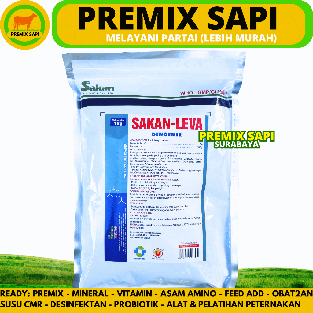 SAKAN LEVA 1 KG - Obat Cacing Ayam Levamisol Ampuh - Like Levamid