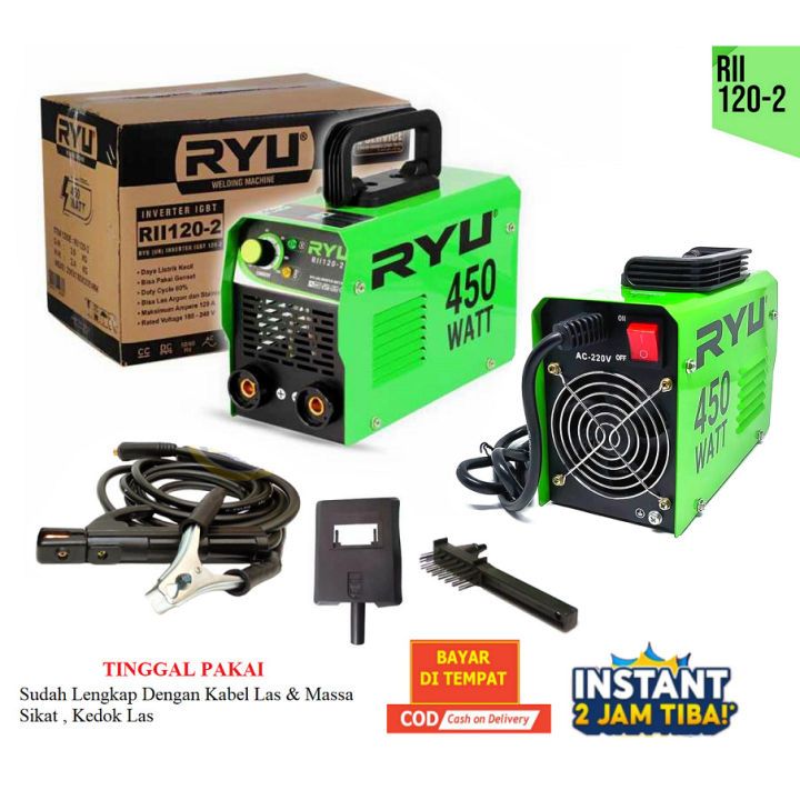 Termurah - Mesin Las RYU Inverter MMA 120 IGBT 450 watt / Mesin las / Mesin trafo las / welding RYU/