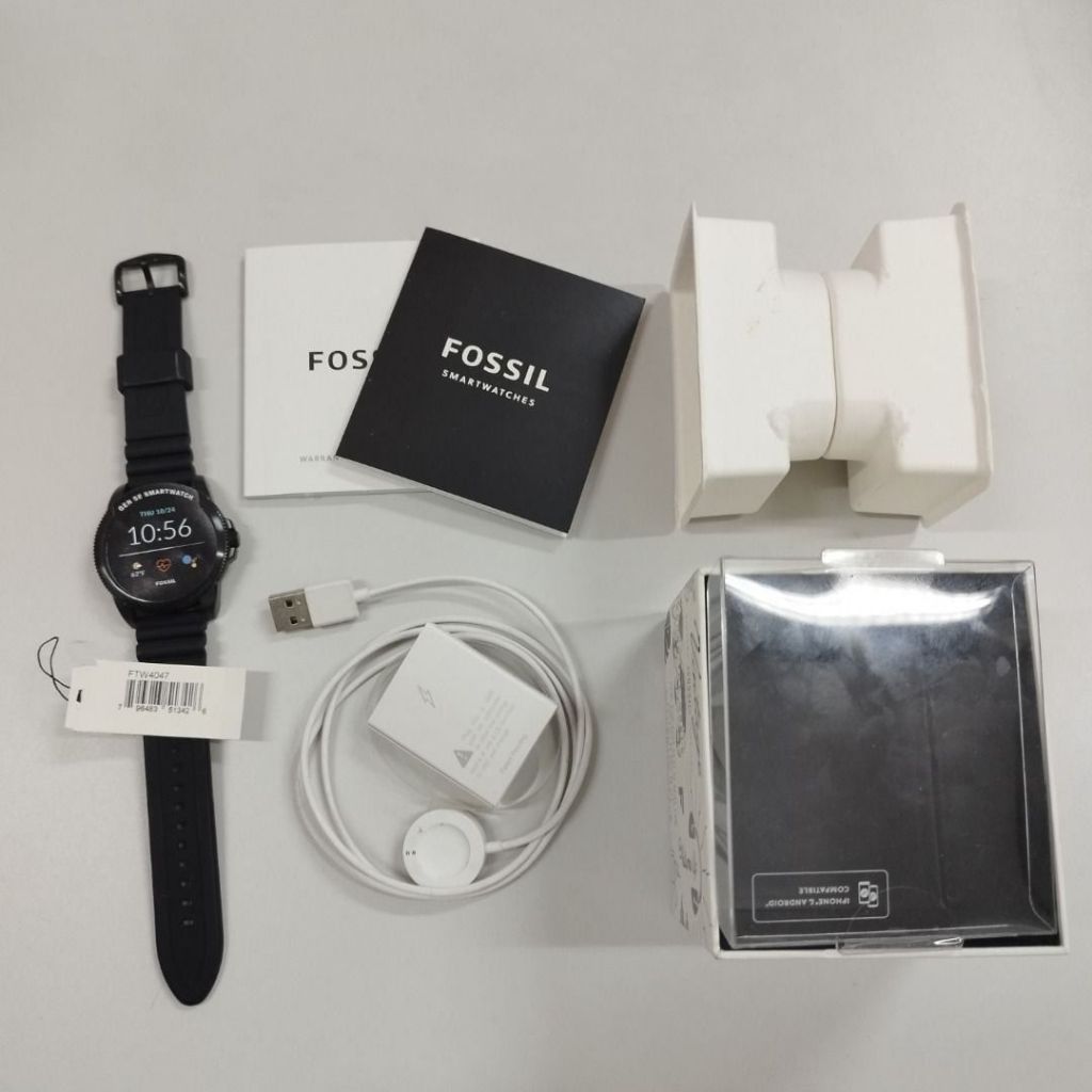 Jam Tangan Digital Fossil Smartwatch Gen 5e Black Silicone Original Smart Watch FTW4047
