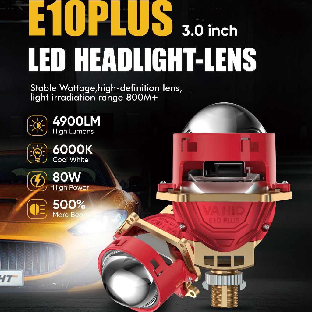 Vahid E10 Plus - Biled 3 inch Original Vahid E10 Plus 68/78 Watt High Quality LED Projector Headligh