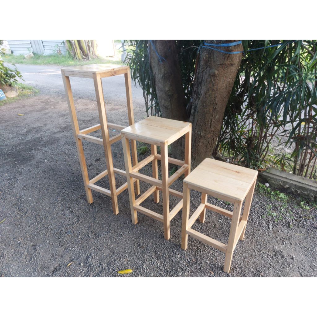 kursi bar kaffe tinggi 50-100 cm karsi kayu
