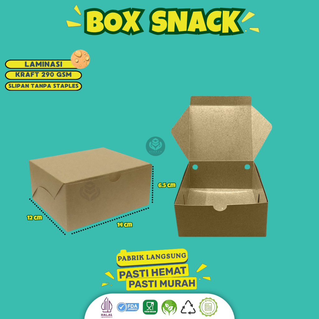 Box Snack Dus Snack Snack Box 12x12x7 Laminasi (B43K2-12X12X7)