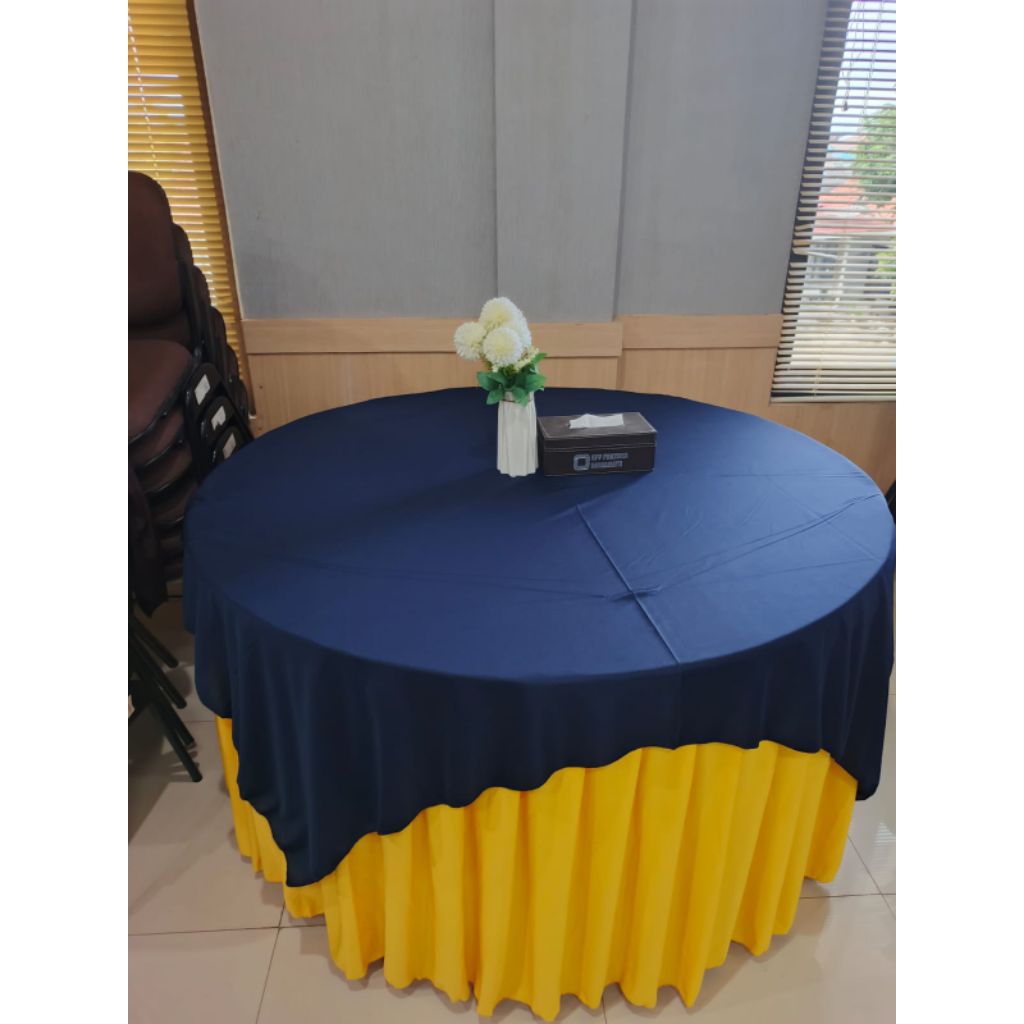 Cover meja / Taplak meja bundar D120 kain lotto