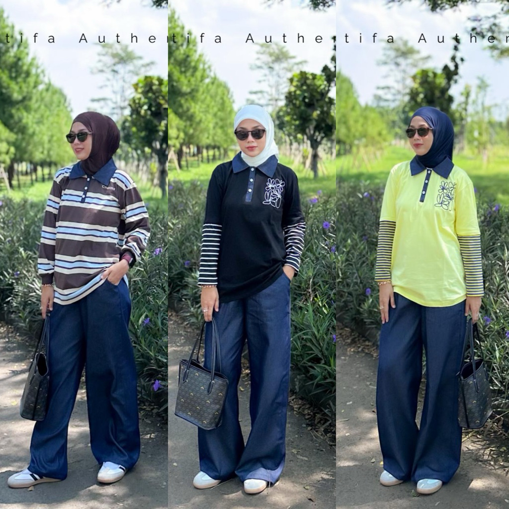 chatifa authentic setelan serra original 100% / setelan jumbo /setelan over size / setelan kulot pul