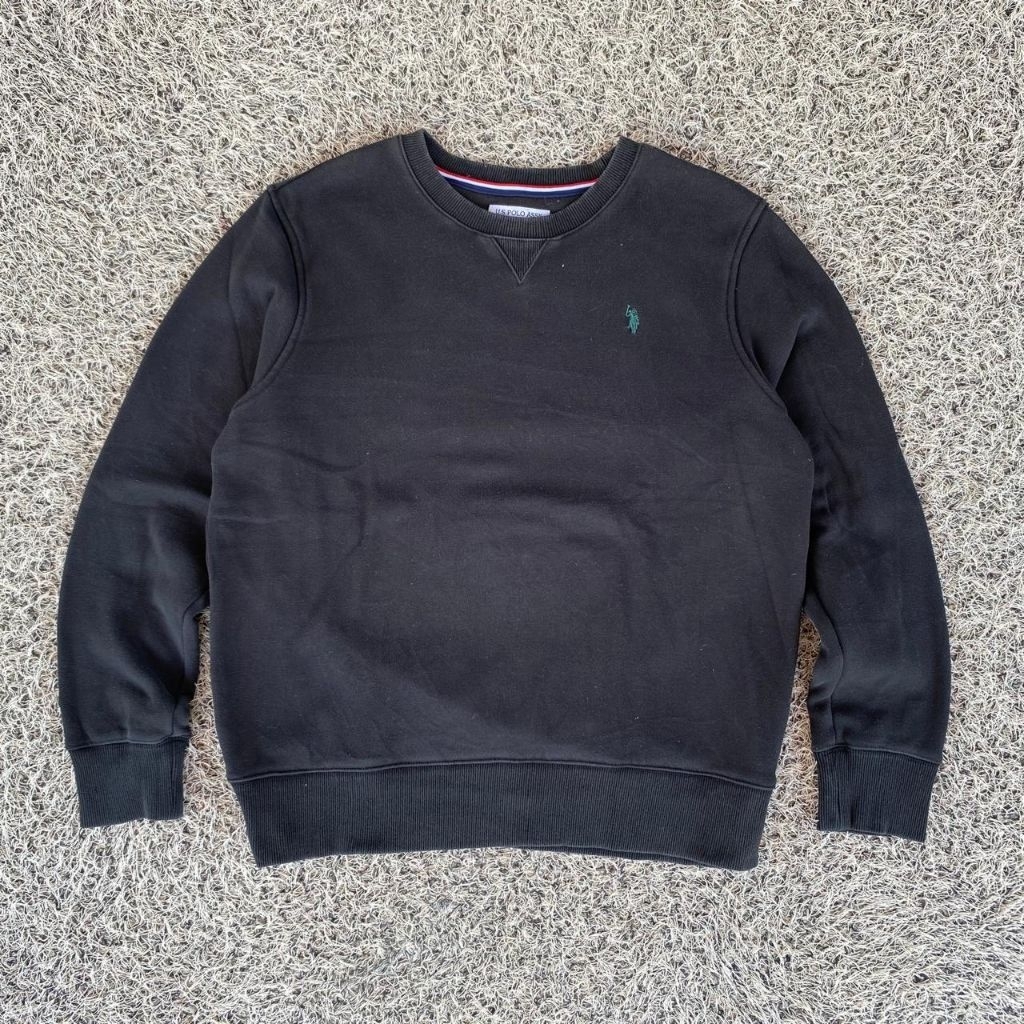 us polo sweater shirt logo crewneck polo logo black