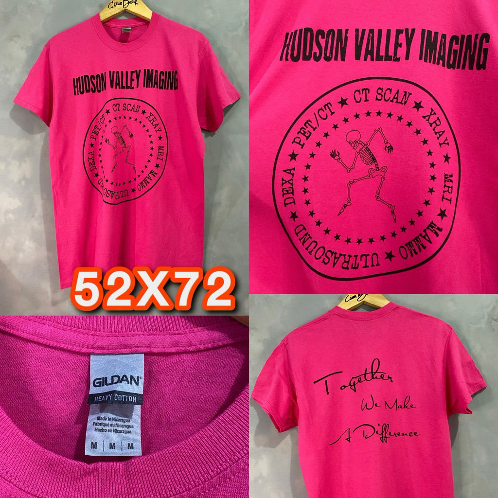 Kaos Gildan Pink Hudson Valley Imaging Skeleton Vintage - Size M second original