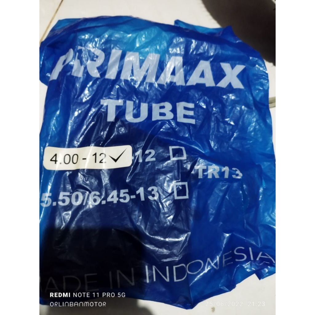 BAN DALAM TOSSA 400-12 SNI/BAN DALAM PRIMAX 400-12/BAN DALAM VIAR 400-12/BAN DALAM NOZOMI 400-12/BAN