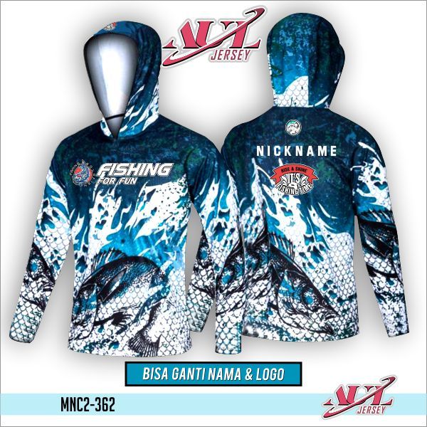 Jersey Mancing Hoodie Costum - Jersey Mancing Lengan Panjang - Baju Mancing Gratis Nama Dan Logo
