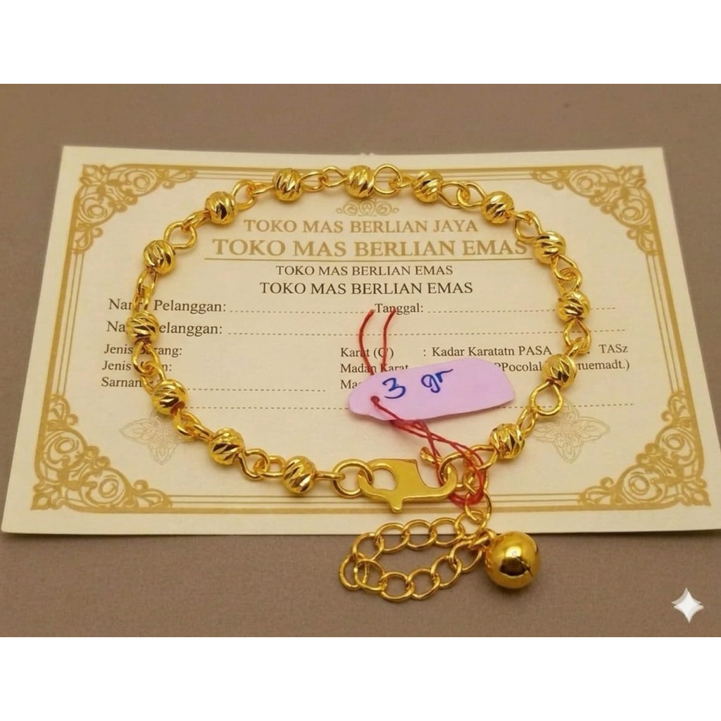 Gelang Perhiasan Wanita Emas Muda Motif Nuri