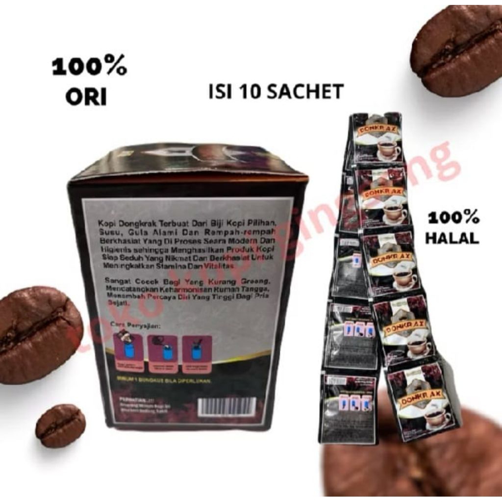 Kopi Dongkrax Stamina Pria 10 Saset - Original, Energi, Stamina