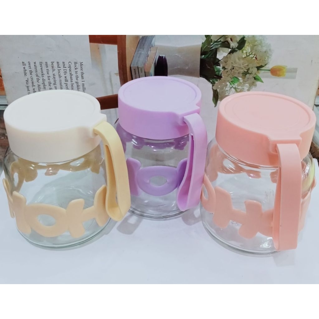 TUMBLER BOTOL KACA IMUT HOHO 300ML TUMBLER GENTENG AESTHETIC