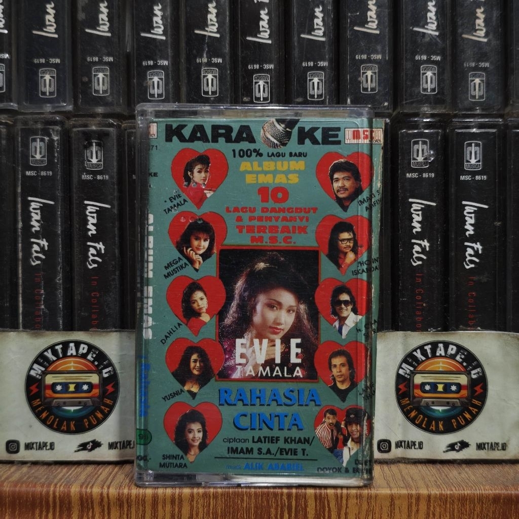 Kaset - Album Emas 10 Lagu Dangdut & Penyanyi Terbaik M.S.C (Karaoke) - Kompilasi Indonesia - Evie T