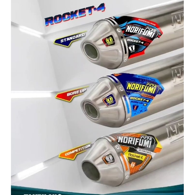 KNALPOT NORIFUMI ROCKET 4 STANDAR KLX DTRACKER CRF WR155 ORIGINAL