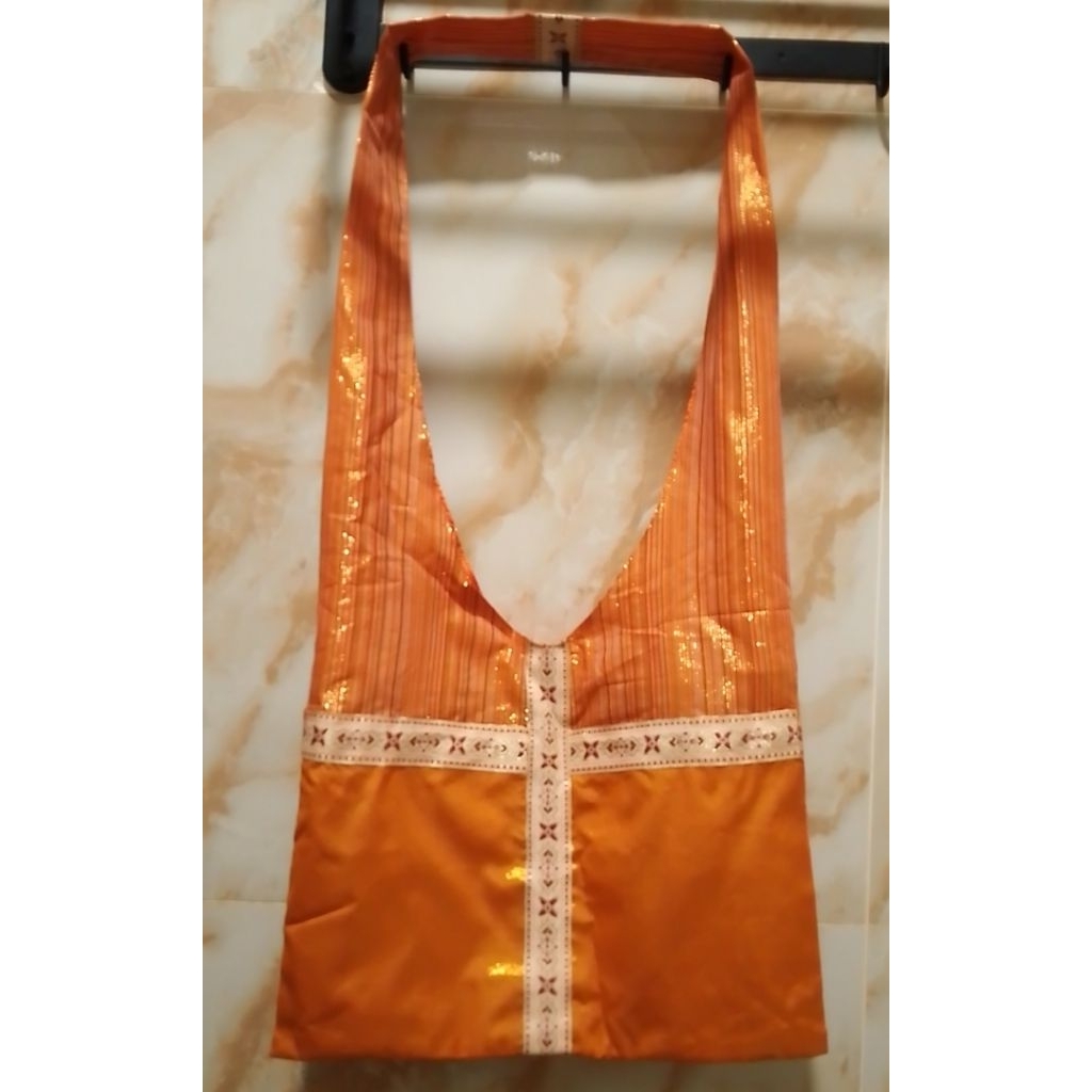 Tas Selempang Wanita Satin Glossy - Vibrant Orange PL Lokal