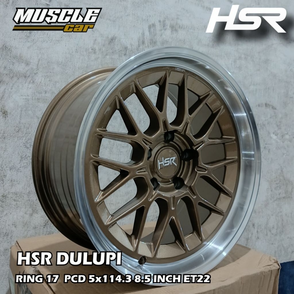 Velg mobil innova ring 17 baut 5 Model BBS merk HSR TYPE DULUPI lebar 8.5 pelek mobil r17 terios rus