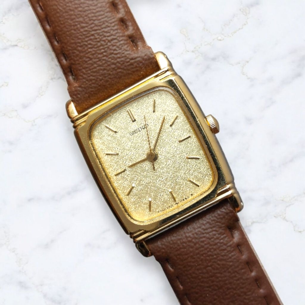 Jam Tangan Wanita - Seiko Tank Chariot Snowflake Dial Circa 1988's Rare Vintage Watch Original (Bonu