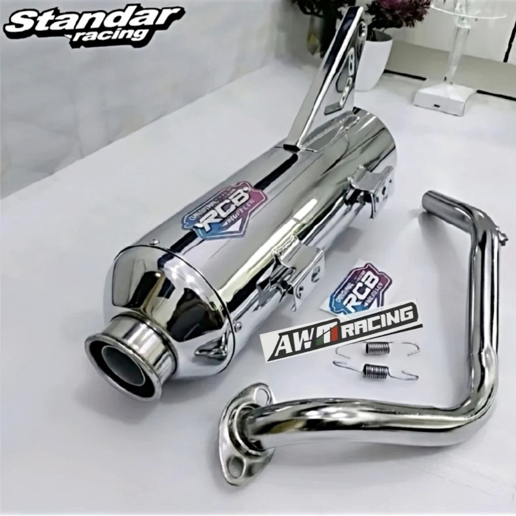 TERMURAH TERLARIS KNALPOT STANDAR RACING FULL CROOM MONCONG KINOCHI RCB MIO SPORTY BEAT SCOOPY VARIO