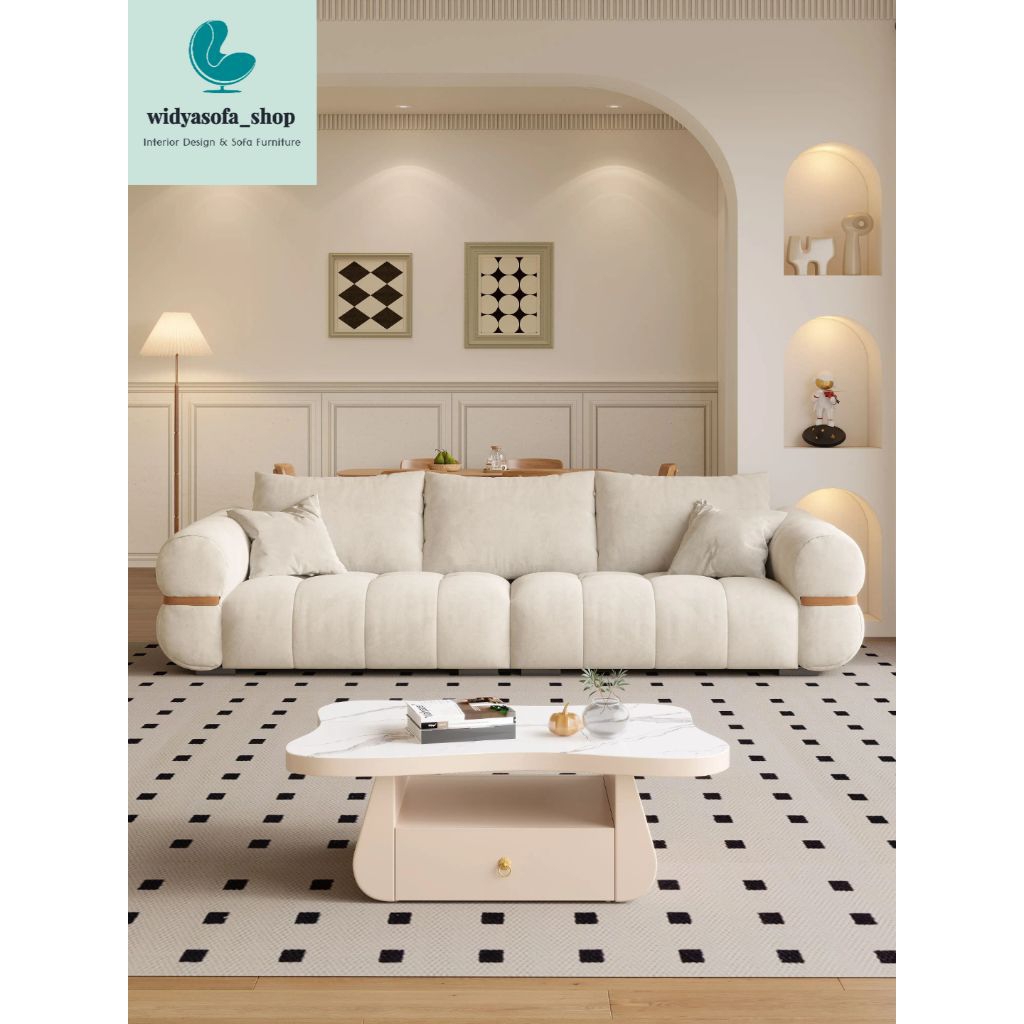 Sofa 3 Seater + Meja Tamu / Sofa Kulit Super Cantik Modern Kualitas Premium