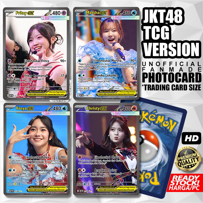 Photocard JKT48 Hologram Photo Trading Card Unofficial Fanmade pokeidol TCG