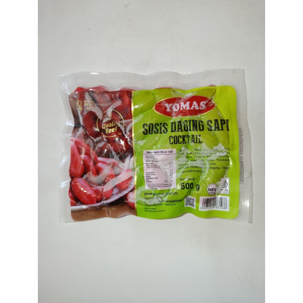 DOUBLEDFF - Yomas Sosis Sapi Spesial, Yomas Sosis Beef Cocktail Merah, Yomas Kornet Ayam