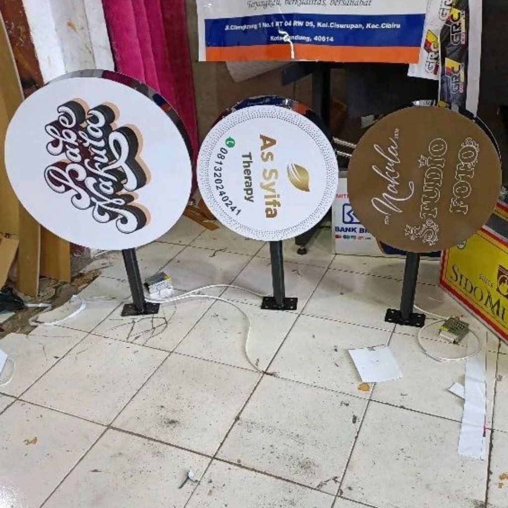 NEONBOX AKRILIK bulat 2 sisi bahan premium | NEONBOX PERSEGI | PLANG TOKO | PAPAN NAMA TOKO | AKRILI