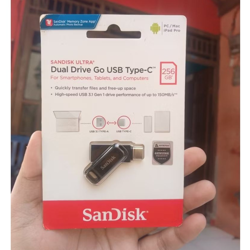 Flashdisk Sandisk Ultra Dual Drive 256GB USB Type C USB 3.1 Ultra Dual DriveGo
