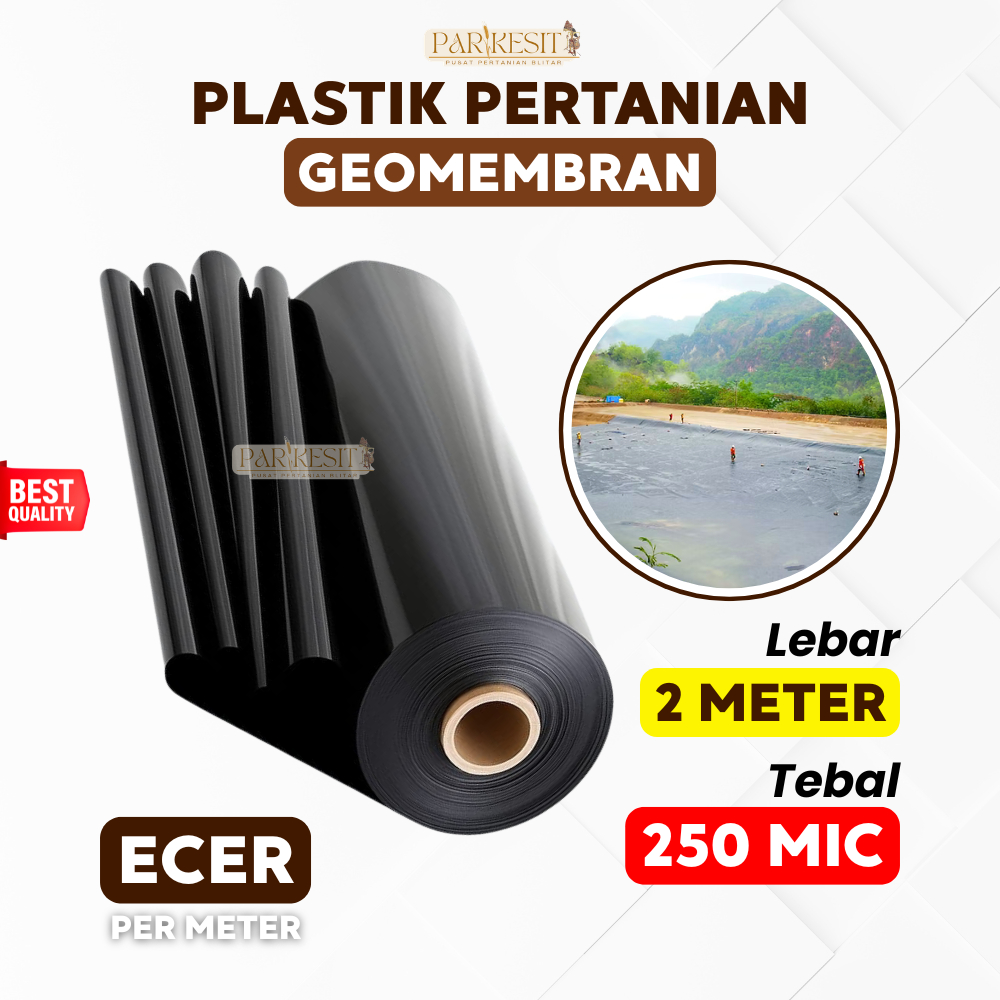 Plastik HDPE Geomembran Tebal 250 Micron Lebar 2 Meter Ecer Per Meter