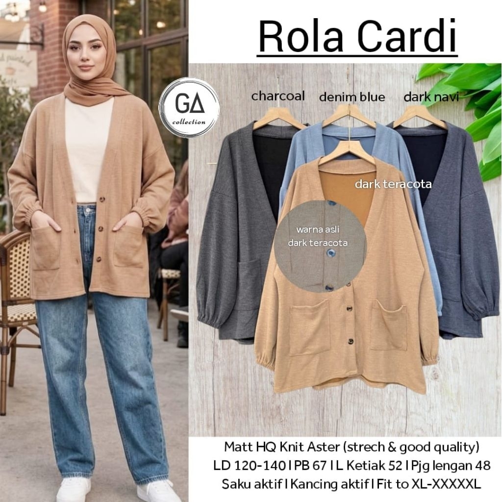 CARDIGAN WANITA JUMBO/ROLA/CARDIGAN WANITA KNIT ASTER HQ JUMBO LD 140 CM FIT XXXXL
